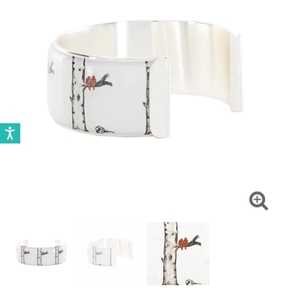 Rustic Cuff Art Deco 1.0 “Summer of Love” on silver Cuff Bracelet - Picture 4 of 6